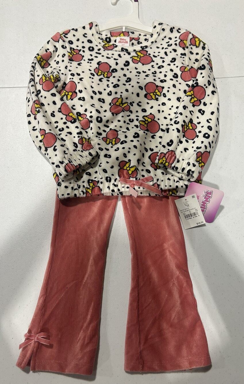Girls’ Disney Jr. Minnie Mouse 2-Piece Long Sleeve & Pants Outfit Set Size 3T